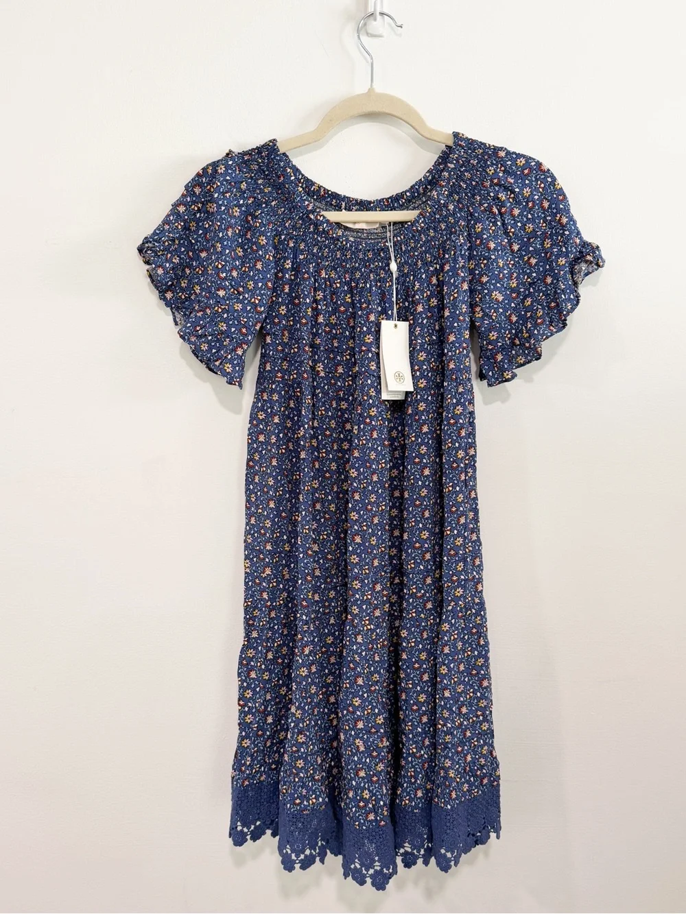 NWT Tory Burch Floral Cottagecore Print Summer Coastal Dress Size XS